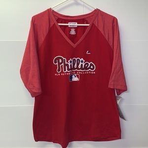 Majestic Philadelphia Phillies V Neck MLB Shirt NWT